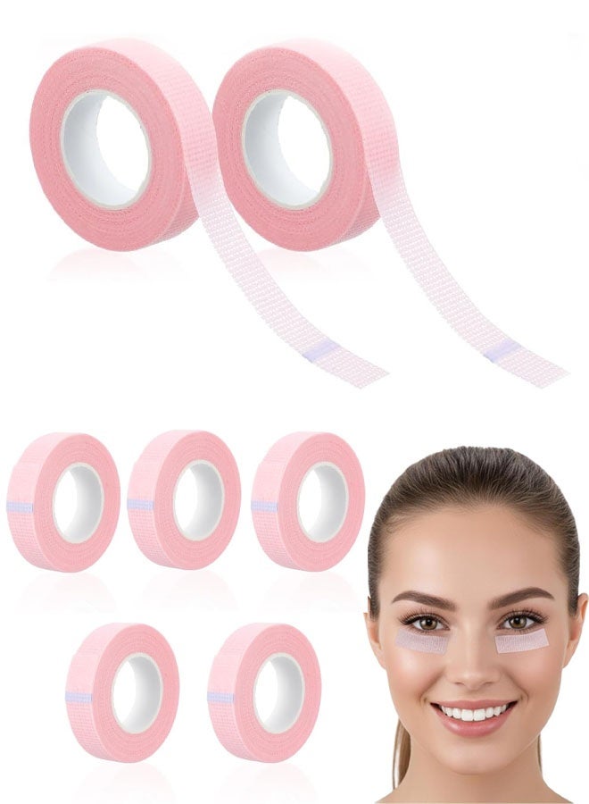 5Rolls Eye Makeup Tape,Sensitive Lash Tape  for Clusters,Eyelash Extension Tapes,Breathable Non-Woven Fabric,Makeup Tapes for Eyeshadow,9 m Each Roll,Pink - Image 1